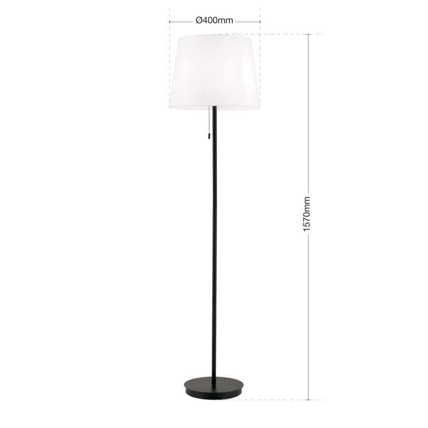 Gulvlampe LUDWIG 1xE27/40W/230V hvid/sort