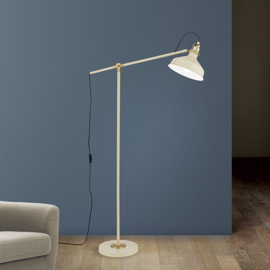 Gulvlampe SCHILLER 1xE27/40W/230V cremefarvet/bronze