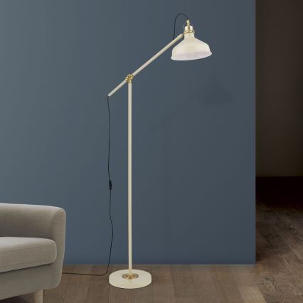 Gulvlampe SCHILLER 1xE27/40W/230V cremefarvet/bronze