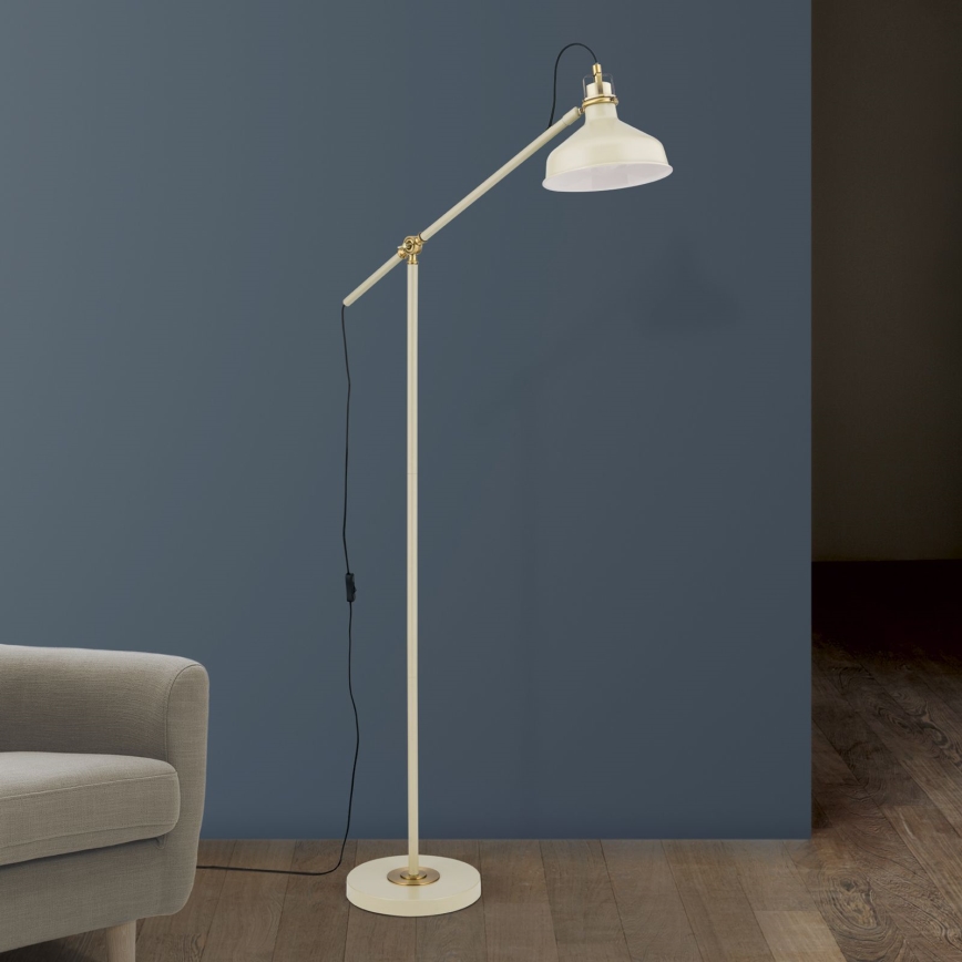 Gulvlampe SCHILLER 1xE27/40W/230V cremefarvet/bronze