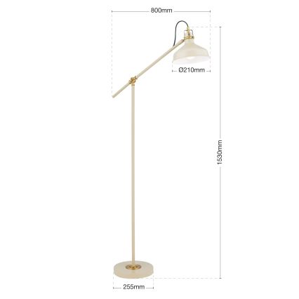 Gulvlampe SCHILLER 1xE27/40W/230V cremefarvet/bronze
