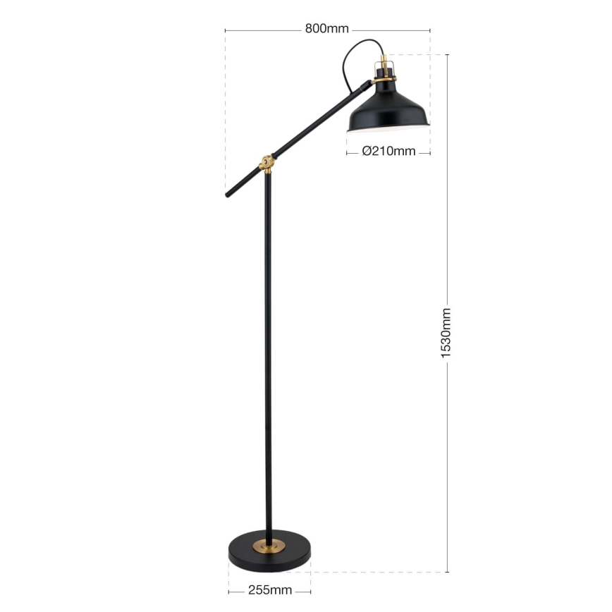 Gulvlampe SCHILLER 1xE27/40W/230V sort/bronze