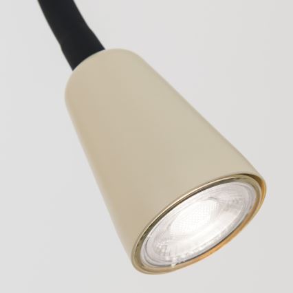 Dæmpbar fleksibel væglampe DOTTY 1xGU10/10W/230V beige/sort