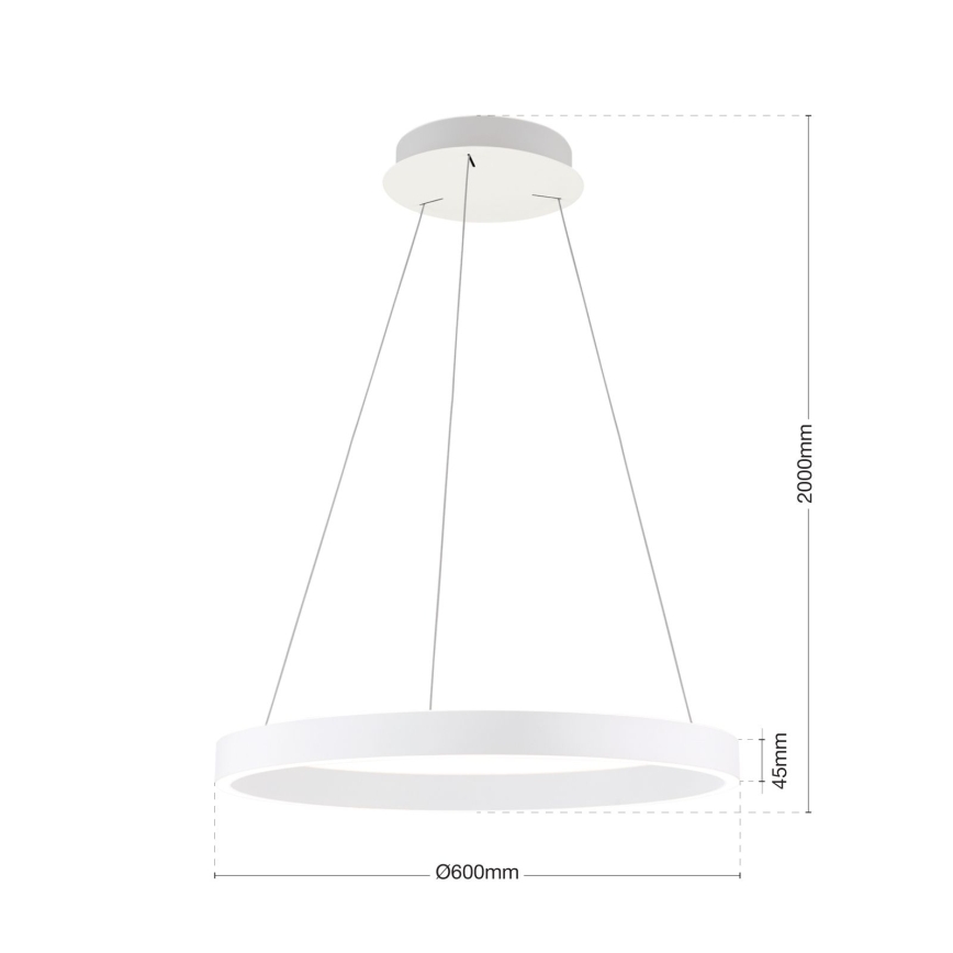 Orion - LED dæmpbar pendel på wire KOLK LED/60W/230V 2700/3000/4000K Ø 60 cm hvid