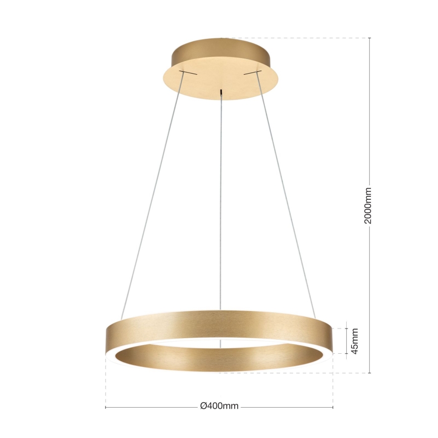 Orion - dæmpbar LED-pendel på wire KOLK LED/40W/230V 2700/3000/4000K Ø 40 cm guld