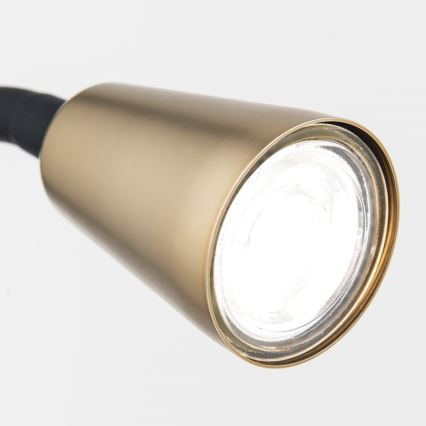 Fleksibel bordlampe med klemme DOTTY 1xGU10/10W/230V messing/sort