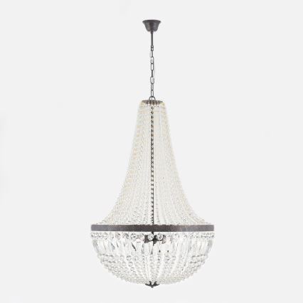 Lysekrone i krystal m. kædeophæng ARILA 6xE27/60W/230V diameter 60 cm brun/patina