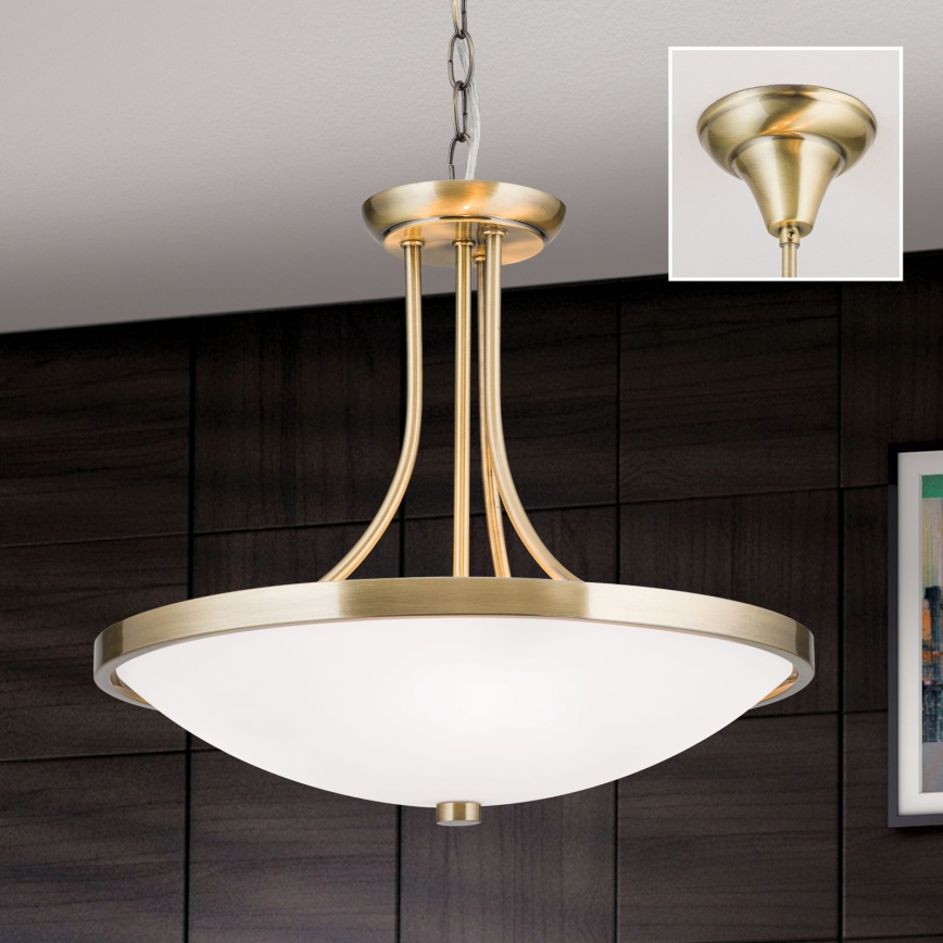 Pendel med kædeophæng AIDA 3xE27/60W/230V diameter 39,5 cm messing