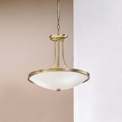 Pendel med kædeophæng AIDA 3xE27/60W/230V diameter 39,5 cm messing