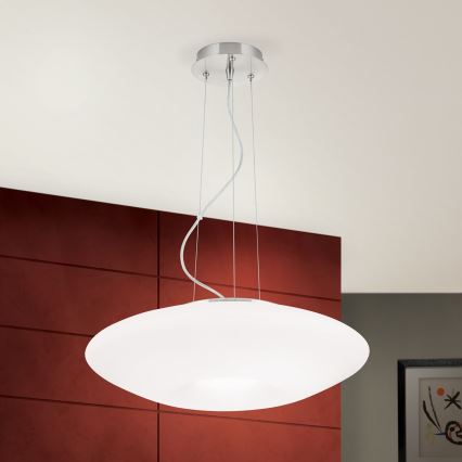 Pendel BLANC 2xE27/60W/230V diameter 49 cm mat krom