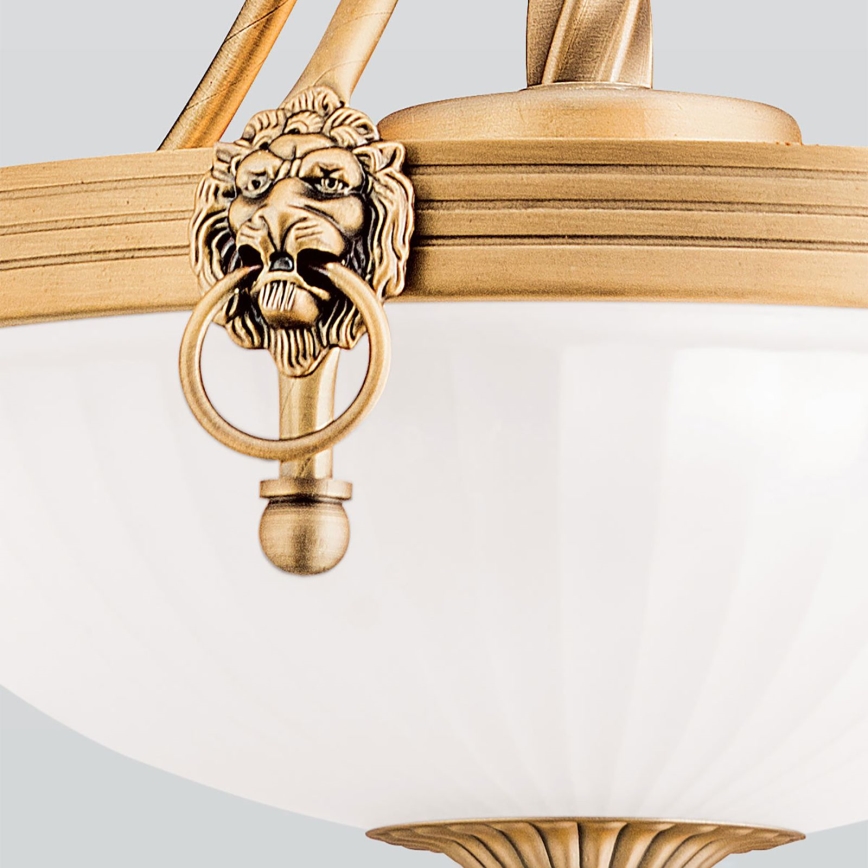 Pendel med kædeophæng ROCCA 3xE27/60W/230V diameter 32 cm bronze/hvid