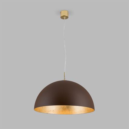 Pendel ELIANO 1xE27/60W/230V diameter 50 cm brun/guldfarvet