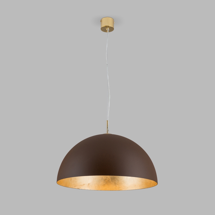 Pendel ELIANO 1xE27/60W/230V diameter 50 cm brun/guldfarvet