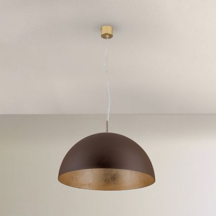 Pendel ELIANO 1xE27/60W/230V diameter 50 cm brun/guldfarvet
