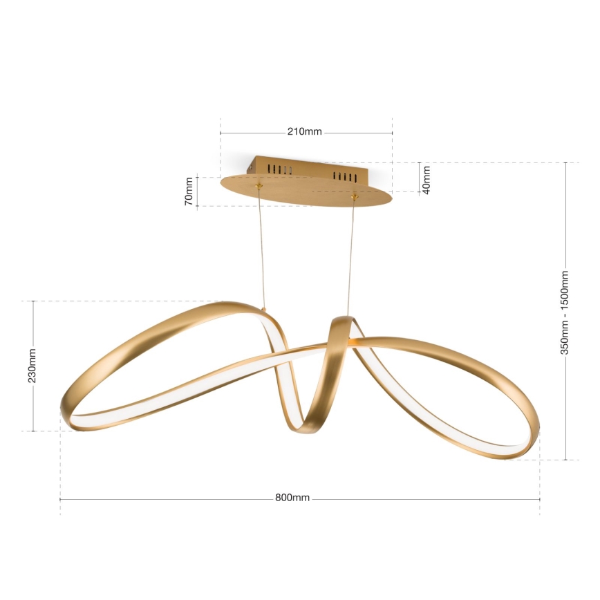 LED dæmpbar loftlampe på kabel CIRCUS LED/36W/230V guld