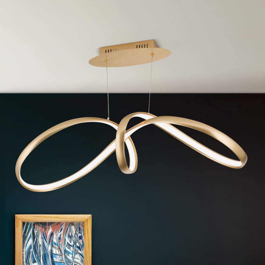 LED pendel dæmpbar CIRCUS LED/36W/230V guldfarvet