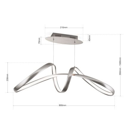 LED pendel dæmpbar CIRCUS LED/36W/230V sølvfarvet