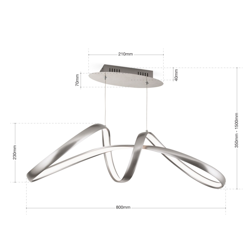 LED pendel dæmpbar CIRCUS LED/36W/230V sølvfarvet