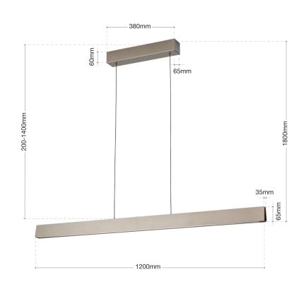 LED pendel dæmpbar TARA LED/44W/230V 2700/3800/4500/5700K mat krom