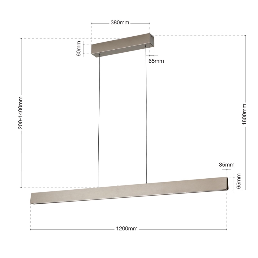 LED pendel dæmpbar TARA LED/44W/230V 2700/3800/4500/5700K mat krom