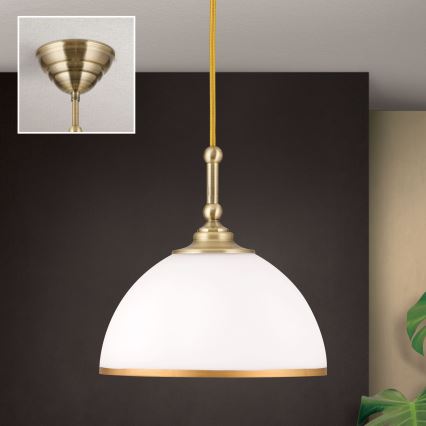 Pendel OLD LAMP 1xE27/40W/230V hvid/messing