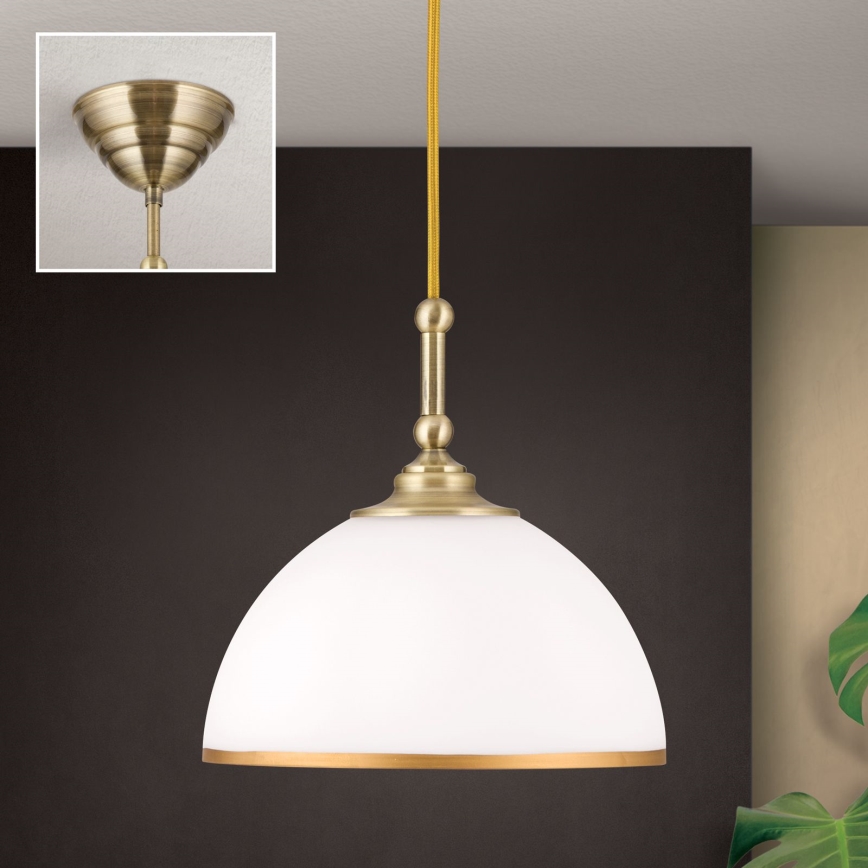 Pendel OLD LAMP 1xE27/40W/230V hvid/messing
