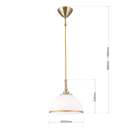 Pendel OLD LAMP 1xE27/40W/230V hvid/messing