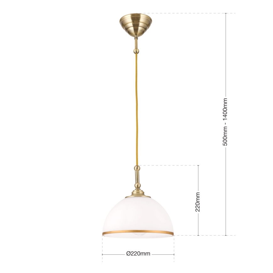 Pendel OLD LAMP 1xE27/40W/230V hvid/messing