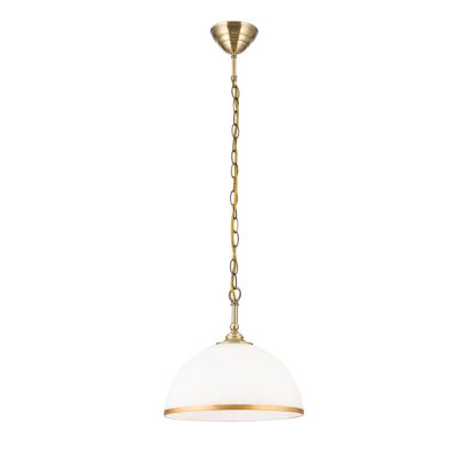 Pendel med kædeophæng OLD LAMP 1xE27/40W/230V diameter 30 cm hvid/messing