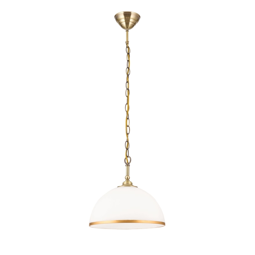 Pendel med kædeophæng OLD LAMP 1xE27/40W/230V diameter 30 cm hvid/messing