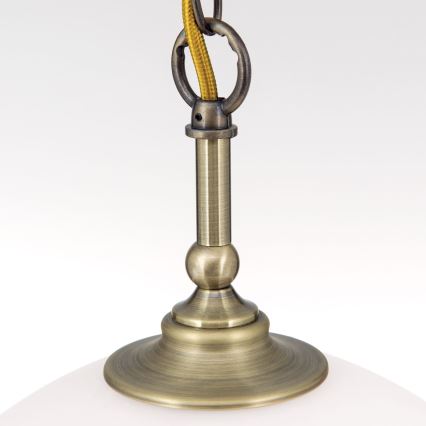 Pendel med kædeophæng OLD LAMP 1xE27/40W/230V diameter 30 cm hvid/messing