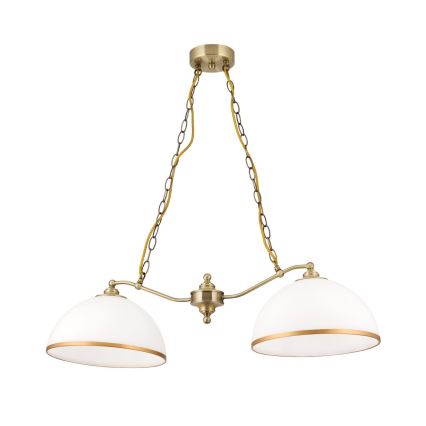 Pendel med kædeophæng OLD LAMP 2xE27/40W/230V hvid/messing