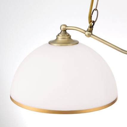 Pendel med kædeophæng OLD LAMP 2xE27/40W/230V hvid/messing