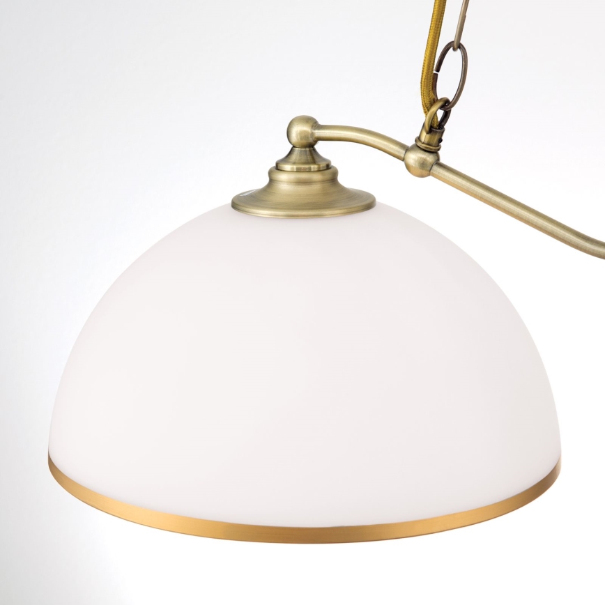 Pendel med kædeophæng OLD LAMP 2xE27/40W/230V hvid/messing