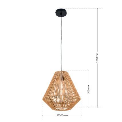 Pendel JUNGLE 1xE27/40W/230V diameter 31 cm hemp