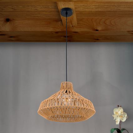 Pendel BASKET 1xE27/40W/230V diameter 40 cm hemp