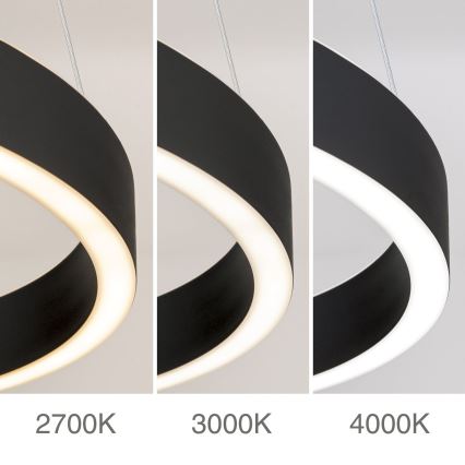 dæmpbar LED-pendel på kabel KOLK LED/60W/230V 2700/3000/4000K Ø 60 cm sort