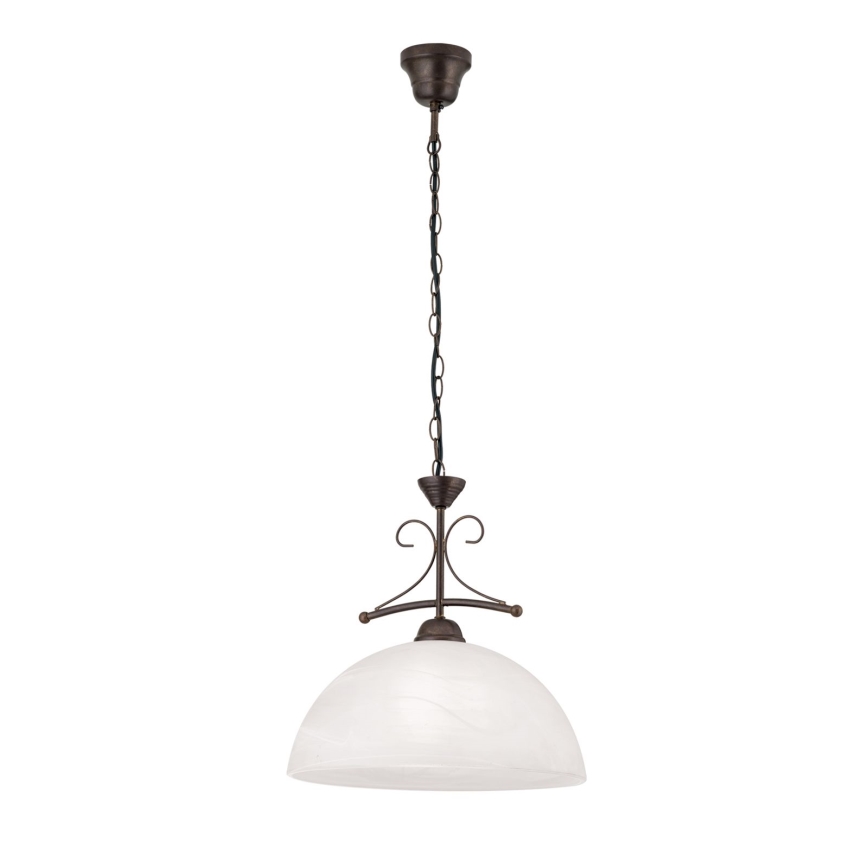Orion - Kædeophængt lysekrone RULA 1xE27/40W/230V Ø 35 cm hvid/bronze