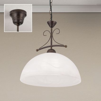 Orion - Kædeophængt lysekrone RULA 1xE27/40W/230V Ø 35 cm hvid/bronze