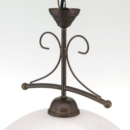 Orion - Kædeophængt lysekrone RULA 1xE27/40W/230V Ø 35 cm hvid/bronze