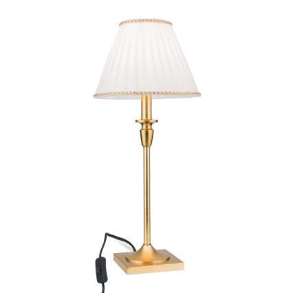Bordlampe FONSA 1xE27/60W/230V 61 cm hvid/guldfarvet
