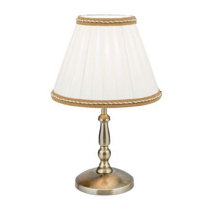 Bordlampe TONIA 1xE27/60W/230V diameter 25 cm hvid/bronze
