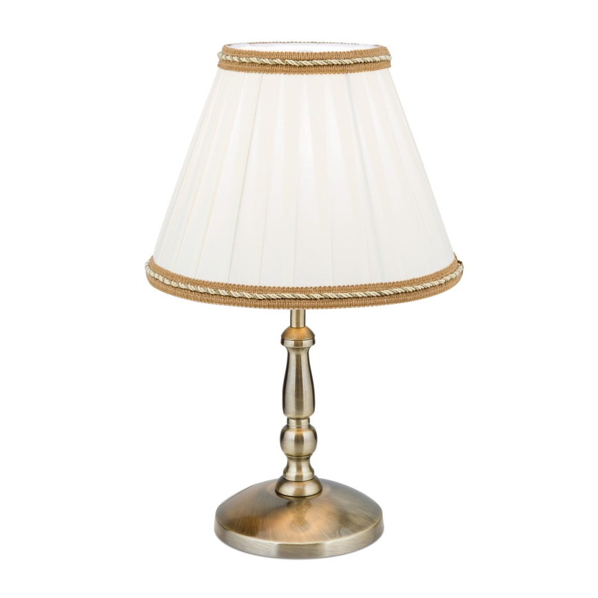Bordlampe TONIA 1xE27/60W/230V diameter 25 cm hvid/bronze