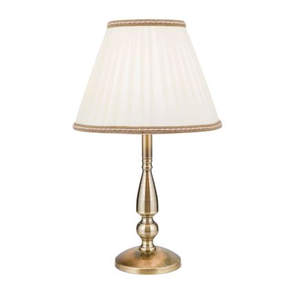 Bordlampe TONIA 1xE27/60W/230V diameter 30 cm hvid/bronze