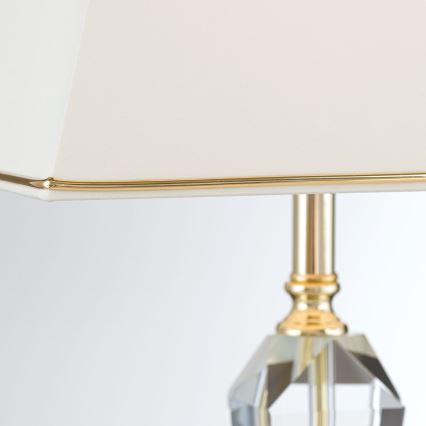 Bordlampe i krystal VERONIQUE 1xE27/60W/230V cremefarvet/guldfarvet