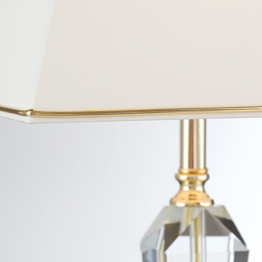 Bordlampe i krystal VERONIQUE 1xE27/60W/230V cremefarvet/guldfarvet