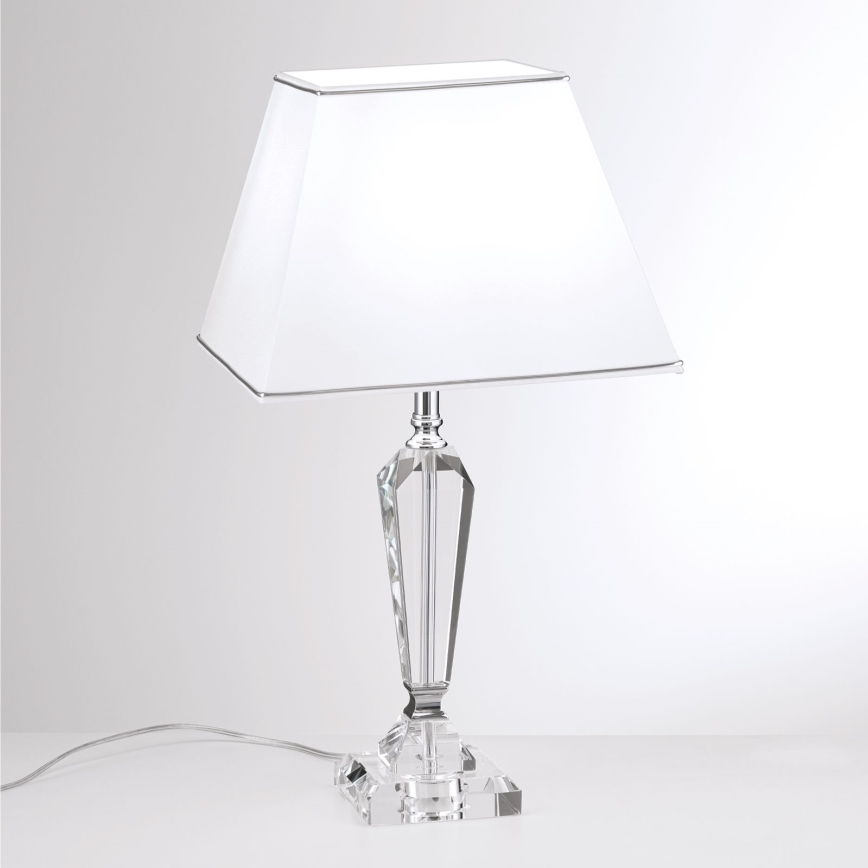 Bordlampe i krystal VERONIQUE 1xE27/60W/230V hvid/krom