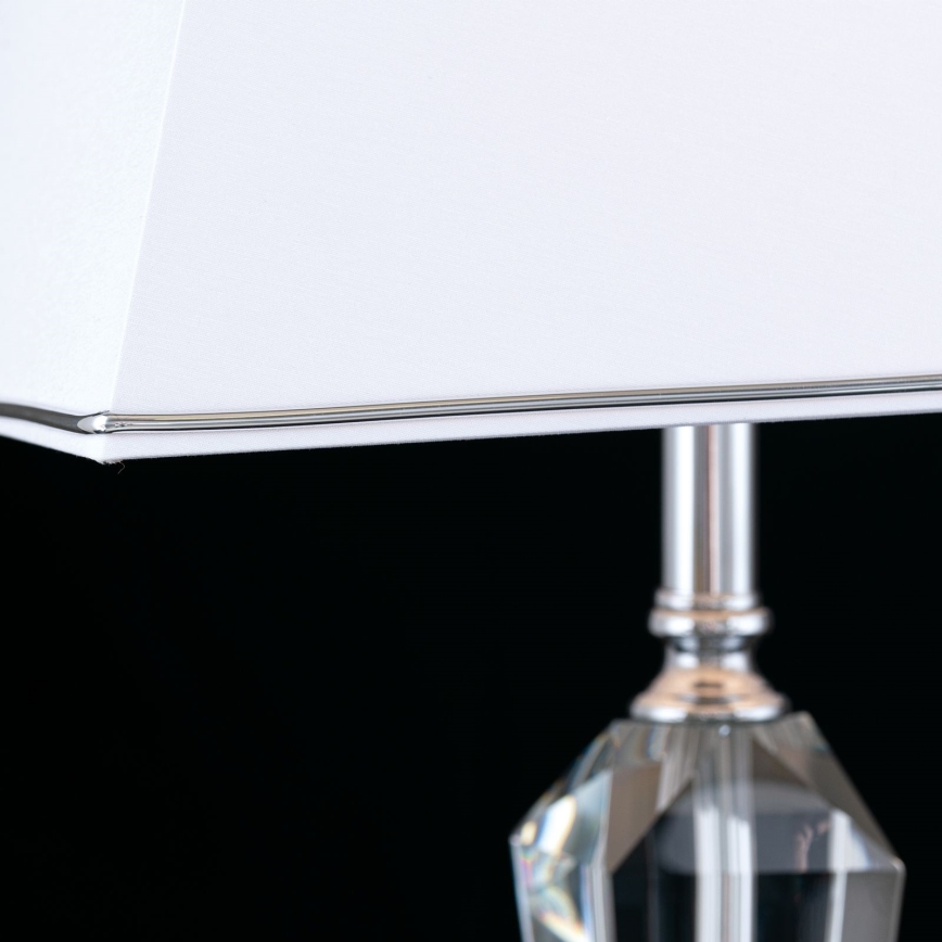 Bordlampe i krystal VERONIQUE 1xE27/60W/230V hvid/krom