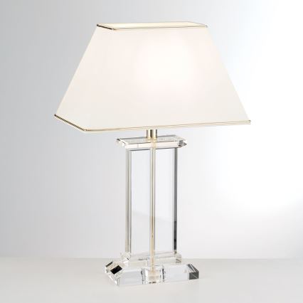 Bordlampe i krystal VERONIQUE 1xE27/60W/230V cremefarvet/guldfarvet