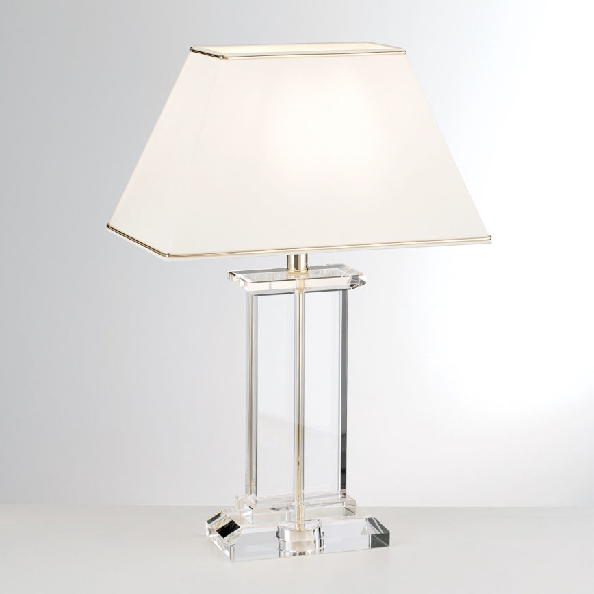 Bordlampe i krystal VERONIQUE 1xE27/60W/230V cremefarvet/guldfarvet